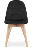 LEOBERT BORA Velvet Design Stoelen – Set van 3 – Zwart Fluweel – Scandinavisch Design – Beukenhouten Poten
