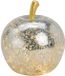 Wurm Zilveren glazen appel met 30 led, timer, (B/H/D) 22x24x22cm