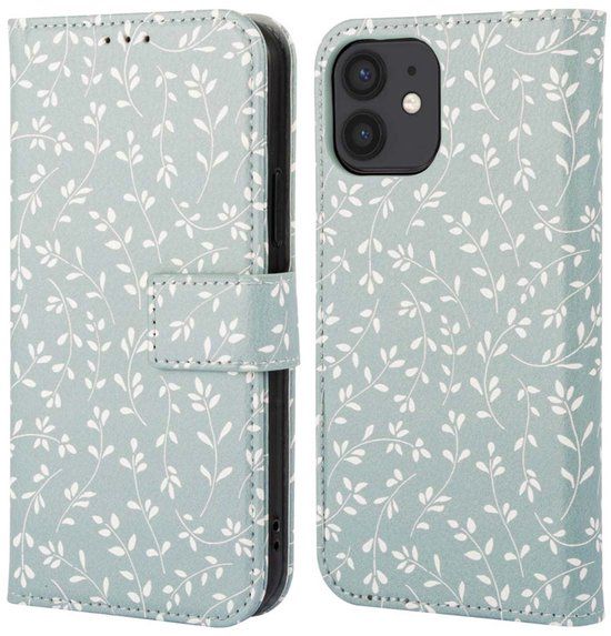 imoshion Design Bookcase - Geschikt voor Apple iPhone 11 - Smoke Green Flowers