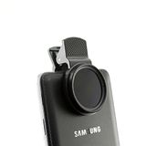 SYSTEM-S Universele clip-on klem, neutral-density-filter, grijsfilter, ND-filter, lens voor smartphone, tablet, pc