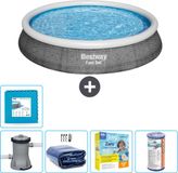 Bestway Fast Set Bestway Rond Opblaasbaar Fast Set Zwembad - Rotanprint - 396 x 84 cm