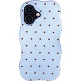 Selencia Vivid Wavy Backcover met MagSafe voor de Apple iPhone 16 - Happy Dots Digital Sky