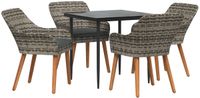 vidaXL Ensemble de salle à manger pour jardin 5 pc Gris polyrotin
