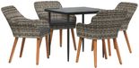 vidaXL Ensemble de salle à manger pour jardin 5 pc Gris polyrotin
