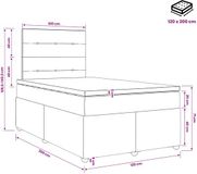 vidaXL Boxspringbed met matras, Crèmekleurig, 120 x 200 cm, Stof