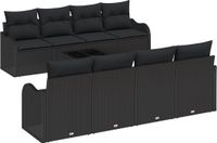 vidaXL Tuinbank Set Zwart Poly Rattan 55 x 55 x 37 cm