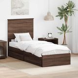 vidaXL Opbergbed met lade Bruin Eiken 75 x 190 cm Bewerkt hout