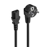 Ewent 1,5m voedingskabel Schuko naar IEC C13 stekker 90° hoek H05VV-F 3G 0,75mm² voor pc en monitor zwart