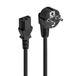 Ewent 1,5m voedingskabel Schuko naar IEC C13 stekker 90° hoek H05VV-F 3G 0,75mm² voor pc en monitor zwart