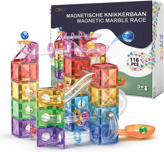 Joyage Magnetische Knikkerbaan - 116 stuks - Magnetisch Bouwspeelgoed - Montessori