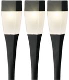Lumineo Set de lampes solaires de jardin 6x noir - 26 cm - Lumière blanc chaud