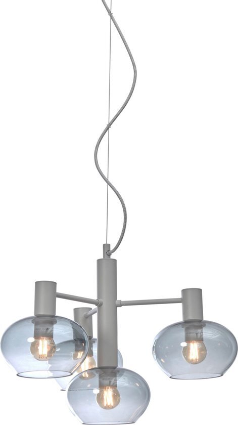 it's about RoMi Hanglamp Bologna - Grijs - 43x43x34cm - Modern - Hanglampen Eetkamer, Slaapkamer, Woonkamer