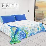 PETTI Artigiani Italiani - Sprei voor lente, zomer, tweepersoonsbed, design Botanic 01, 100% hypoallergeen, microvezel, 100% Made in Italy