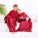 DecoKing Kiddo Kinderdeken met mouwen 90 x 105 cm rood microvezel tv-deken knuffeldeken zachte fleece deken