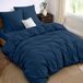 TRANKIELO® - Ensemble de literie 240x220 cm + Drap-housse 180x200 cm - Microfibre - Bleu foncé