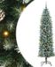 vidaXL Kunstmatige slanke kerstboom Groen en Wit 210 cm
