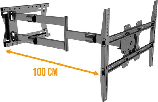 Nanook TV-beugel met extra lange arm tot 100 cm - Draaibaar/Kantelbaar - 42-75 inch - Zwart