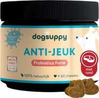 Anti-Jeuk Probiotica - Met rund - 100% natuurlijk - 60 heerlijke snoepjes - Bij Gevoelige Huid, Krabben, Poten likken en Allergieën - Ondersteunt Gezonde Darmflora, Rustige Huid & Natuurlijke Balans - Aanbevolen door Dierenartsen