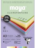 Clairefontaine 975337C Tekenblok Maya - 25 vellen tekenpapier, glad, pastelkleuren - A3 29,7 x 42 cm, 270 g