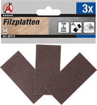 BGS Diy 80713 | Viltglijder | platen | bruin | 100 x 200 mm | 3-dlg.