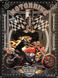 I&S/Les I&S Retro Collecties Metalen Reliëf Plaat 40x30 cm Biker Club Tiger Officieel gelicentieerd product en/of exclusief design