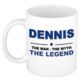 Bellatio Decorations naam cadeau mok - Dennis - man myth legend - koffiemok - 300 ml - collega - vaderdag