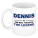 Bellatio Decorations naam cadeau mok - Dennis - man myth legend - koffiemok - 300 ml - collega - vaderdag