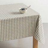 GAMUSI Vlekbestendig Tafelkleed MAVY – 2 kleuren Vichyruit – Katoen Look – 140x300 cm – Blauw