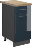 Vicco Fame-Line Keukenonderkast – 40 cm, WB Eik Donkerblauw hoogglans
