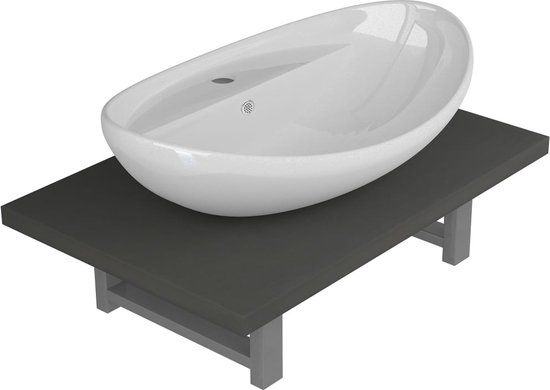 vidaXL 2-delige Badkamermeubelset keramiek grijs