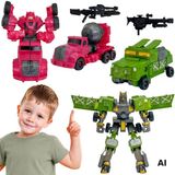Woopie Transforming Robots 4-in-1 gevechtswagenset