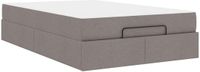vidaXL Bedframe met matras, taupe, stof, 120 x 203 cm