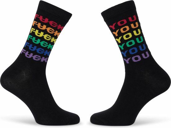 Merkloos ALLPRIDE Pride Sokken - Maat 41/46 - Zwart - Heren