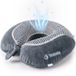 TRAVARA The Glacier - Coussin de voyage avec refroidissement - Pour avion - Coussin de voiture - Mousse à mémoire de forme - Oreiller de voyage - Gris foncé