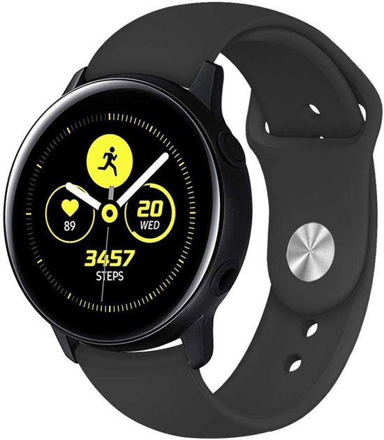 iCall Samsung Galaxy Watch Active Bandje - Siliconen Bandje voor Samsung Galaxy Watch Active - Zwart