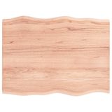 VidaXL Tafelblad Natuurlijke Rand Eikenhout Lichtbruin 80x60x2 cm