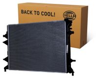 HELLA 8MK 366 301-451: Radiateur, waterkoeler, motorradiateur voor VW SCIROCCO (137, 138), CADDY IV Kombi (SAB, SAJ), CC (358), CADDY IV Kasten (SAA, SAH)