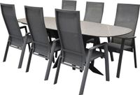 AVH-Collectie San Francisco Nancy dining tuinset 240x100x76 cm Antraciet Aluminium 6 personen