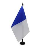 AZ FLAG Tafelvlag Half blauw en wit 21x14 cm Polyester 100D Plastic Voet