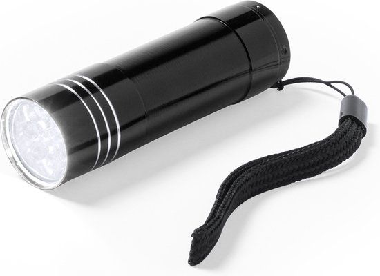 Zwarte LED Zaklamp - Aluminium - Batterij - Merkloos