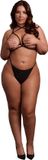 Le Désir Open Cup Triangle Bra with Neck Strap and Adjustable Sliders - Plus Size - Black