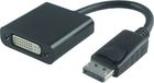 Microconnect DPDVI015 Displayport naar DVI-I (Dual link) adapterkabel 0.15m Zwart
