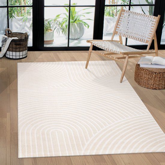 Paco Home Vloerkleed Woonkamer Laagpolig Crème 6 80x150 cm