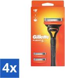 Gillette Fusion 5 scheermesjes – Ergonomisch ontwerp – 2 reservemesjes - Voordeelverpakking - 4 stuks