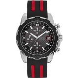 Guess chronograaf quartz horloge met siliconen band W1047G1 zwart groot riem