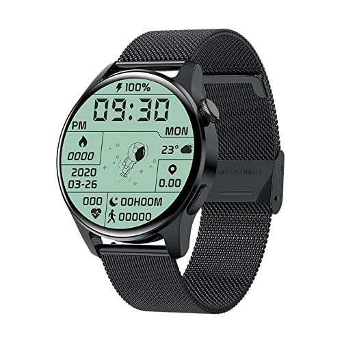 JUSHZ Android Smart Horloge voor Mannen Smart Horloges voor Vrouwen Smartwatch met Call Functie Oproep en Tekst Polsband Bluetooth Bellen Spelen Muziek Neem Foto's Stap Tellen, Zwart1