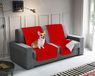 Italian Bed Linen Elegante bankhoes, microvezel, rood/lichtgrijs, 60 x 190 cm