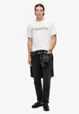 Superdry City T-shirt Heren L Optic Katoen Ronde Hals Korte Mouw Logo Regular Fit Casual Lente/Zomer 2024