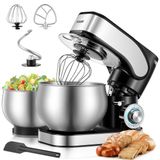 Merkloos Keukenmachine deegmixer - 1300 W - 5 l + 3 l roestvrij staal - 6 snelheden