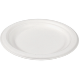 Depa Bord rond 1-vaks bagasse (suikerrietpulp) Ø18cm wit 500 stuks